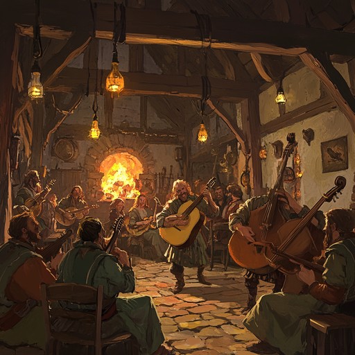 This piece exudes the vibrant energy of medieval dance scenes. With rhythmic acoustic guitar leading the charge, it captures the essence of a joyful, lively celebration in a medieval tavern or court. Listeners will feel the uplifting spirit of minstrels and jesters as they dance and celebrate.