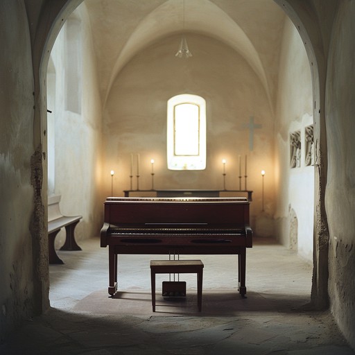 **the instrumental piece showcases a soulful piano, delivering a reflective gospel melody that inspires heartfelt gratitude and deep introspection. Gentle and poignant, perfect for fostering personal contemplation and spiritual connection, this music aligns with the essence of gospel while delivering a profoundly heartwarming experience.