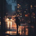 ambient grooves blend with reflective melodies under urban night sky.