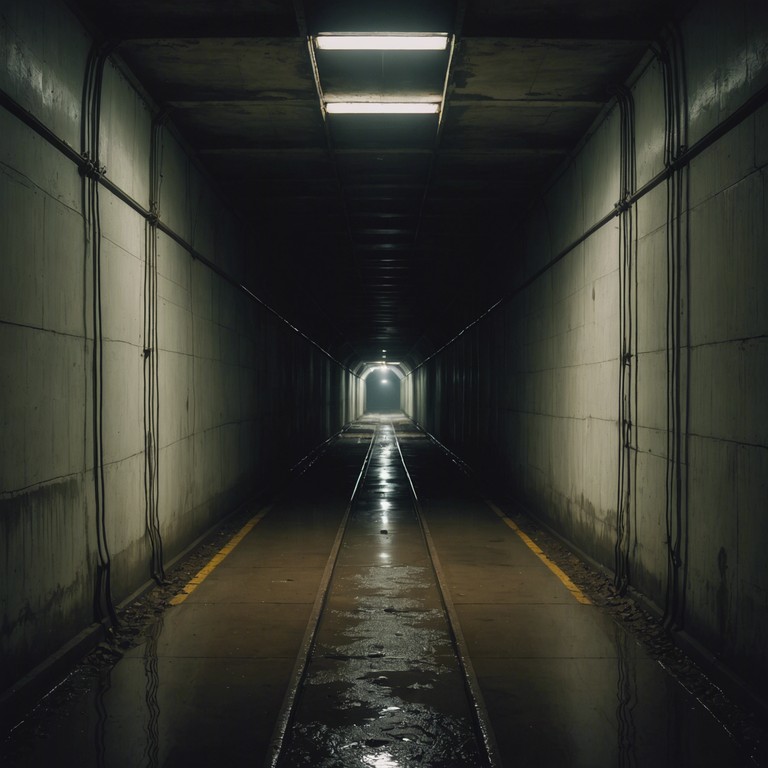 The composition uses a menacing synthesizer to emulate the echoes one might hear walking alone in a dark, abandoned tunnel. It creates an expansive soundscape that lets the listener's imagination conjure up the shadows that move in the corner of their eye.