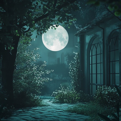 A soothing instrumental opera composition capturing the serene atmosphere of a tranquil garden bathed in moonlight, inviting listeners into a state of peaceful reflection.