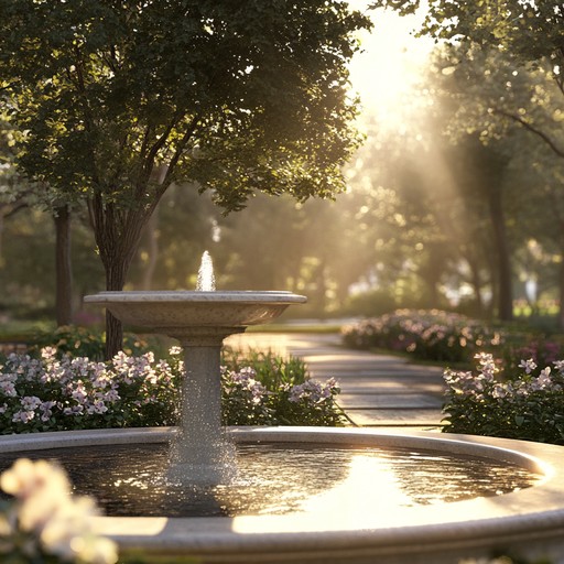 This exquisite orchestral composition captures the elegance of a sunlit garden in full bloom, immersing the listener in an experience of timeless beauty, serenity, and grace. Strings, woodwinds, and gentle brass sections weave a tapestry of sound that evokes images of delicate flowers swaying in the gentle breeze, sunlight filtering through leaves, and serene water fountains. Ideal for moments of peaceful reflection and sophisticated ambience.