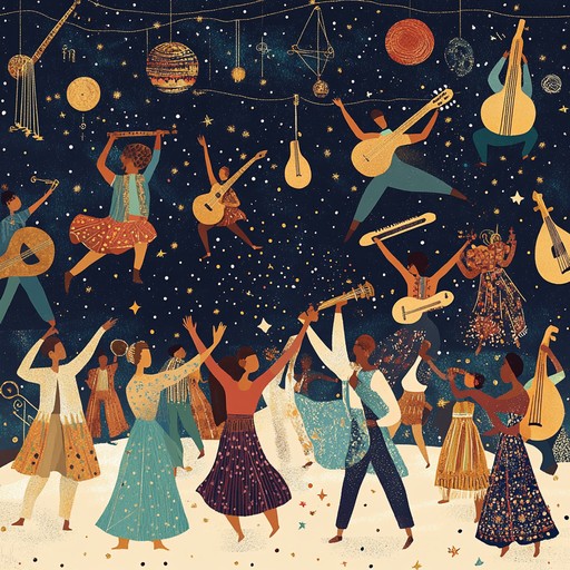 An energetic instrumental capriccio that weaves together vibrant rhythms from around the world, featuring lively melodies inspired by latin, african, and celtic traditions. The piece invites listeners to join a global celebration under the stars, capturing the essence of joy and unity through music.