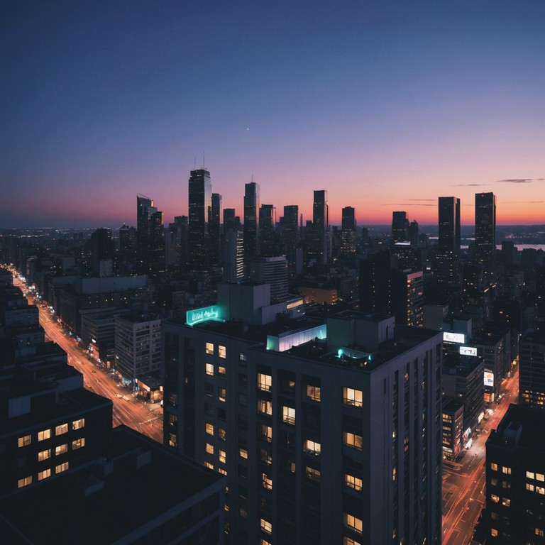 Imagine dancing softly under neon lights, the track plays as the city's pulse syncs with soft, sultry synthesizer melodies, creating a luxurious and contemplative mood