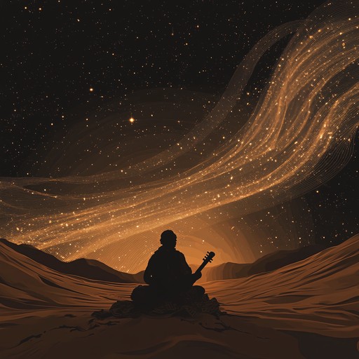 An instrumental piece fusing ambient electronic synths with the haunting melodies of the oud, creating a mysterious and ethereal journey through quantum deserts