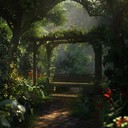 a whimsical and dreamy art song that paints a vivid picture of a magical garden