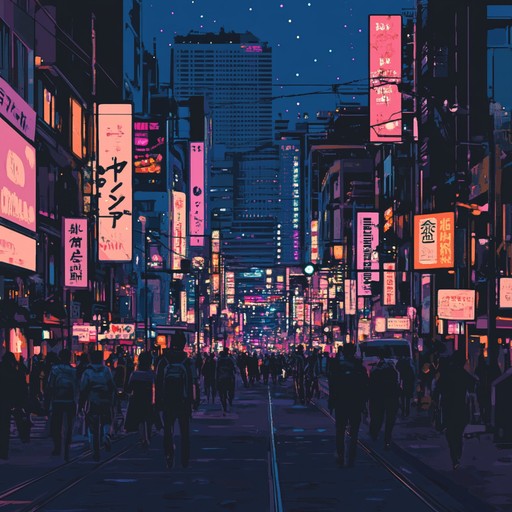 A dynamic instrumental track that blends modern electronic beats with urban rhythms, reflecting the bustling energy and vibrant culture of a city at night.