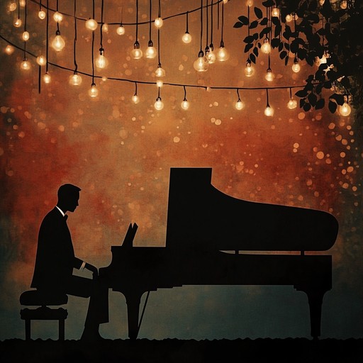 An emotive instrumental featuring a piano led cabaret melody that gently unfolds, evoking the nostalgia of a past romance under dimly lit chandeliers.