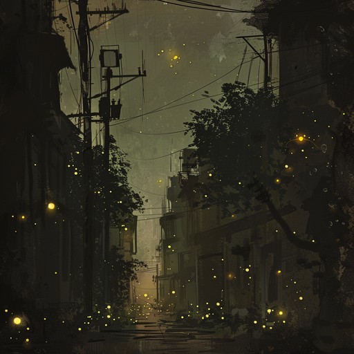 Imagine the subtle glow of fireflies on a warm, urban summer night, intertwined with the gritty backdrop of city sounds. This musical piece should bring the contrast of nature's delicate beauty against a tough urban environment into a harmonious blend. The track should begin with the gentle twinkling sounds that resemble light from fireflies, slowly merging into a deep, bass-driven, trap beat that captures the essence of night life in the city. As the track progresses, the gentle and the gritty should blend almost indistinguishably, reflecting the unity of contrasting worlds.