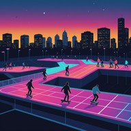 electric vibes and smooth skatepark night