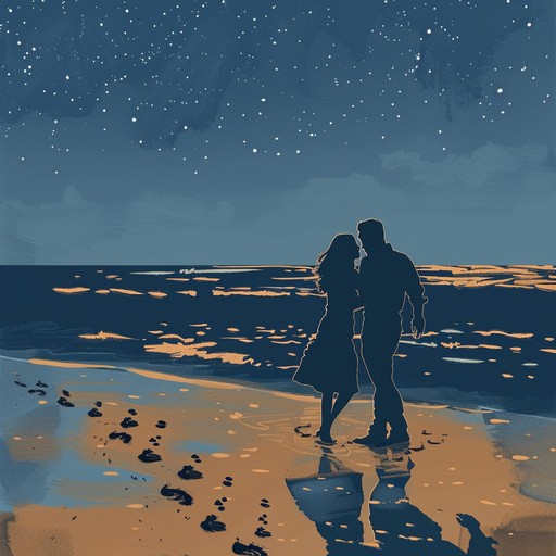 In a more alternative description, imagine dancing softly under a starlit sky as the night whispers around you. The gentle strumming of a nylon string guitar complements the calm reggaeton beat, crafting an ambiance of peaceful, romantic intimacy.