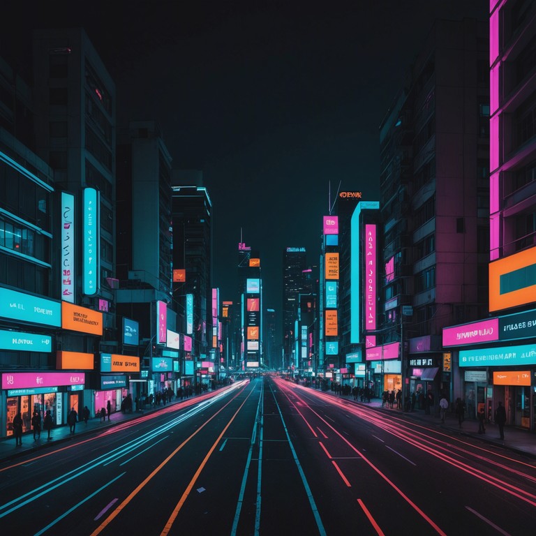 The track evokes a vibrant night in a bustling city illuminated by neon signs and alive with energy. It's an ode to urban life, with synth layers that mimic the buzz of the neon lights and the rhythm of the city. The upbeat tempo and innovative use of synthesizer effects provide a modern, electrifying backdrop, ideal for a high energy night out.