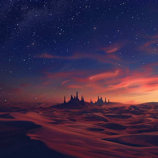 Imagine an endless desert at dusk, where shadows grow long and the mysteries of the past come to life. Starting with an evocative flute melody, the track then expands with ethereal strings and ambient tones, punctuated by the rhythmic pulse of distant drums. The overall mood is hypnotic and dramatic, inviting deep reflection and imagination.