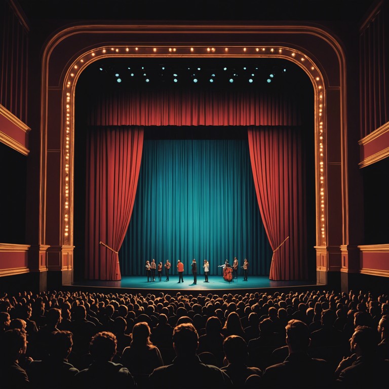 This instrumental track captures the magical atmosphere of traditional broadway theatres, immersing listeners in warm harmonies and charismatic orchestration. The composition aims to evoke feelings of nostalgia, joy, and a sense of grand theatricality as if being transported directly to the front row of an elegant, heartwarming musical performance