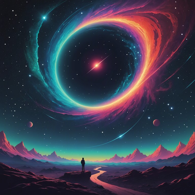 This track embodies a whimsical adventure across star lit skies and fantastical landscapes, employing complex time signatures and thematic variations to evoke a sense of wonder and exploration. The song's progressive nature gradually builds a vivid soundscape that feels like traversing through different universes, each with its own unique mood and story.