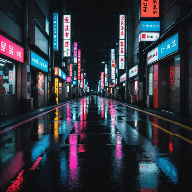 This track captures the essence of a late night walk through tokyo's radiant, bustling streets, mirroring the pulsating life and the subtle undertones of solitude in a metropolis. The song meanders through peaks and valleys of emotion, reflecting the city's vibrant pulse intertwined with moments of introspective calm.