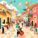 an uplifting samba with whimsical melodies and playful percussion.