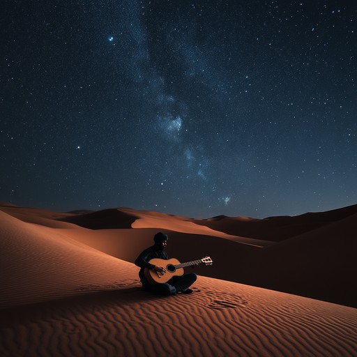 A captivating instrumental piece blending middle eastern melodies with ambient textures, recreating the mystical atmosphere of a moonlit desert voyage.