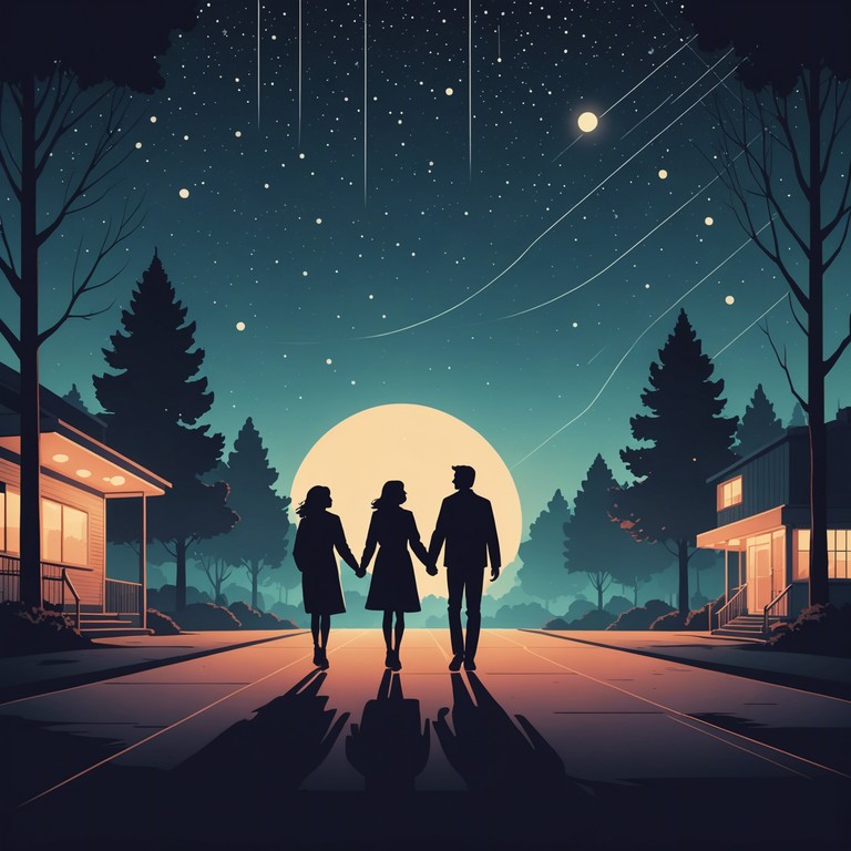 An evocative instrumental that meshes dreamy synths with slow, seductive beats, creating a soundscape ideal for nighttime reflection or intimate gatherings. The track uses soft electronic textures to enhance the feeling of a serene, romantic late night walk under the stars.