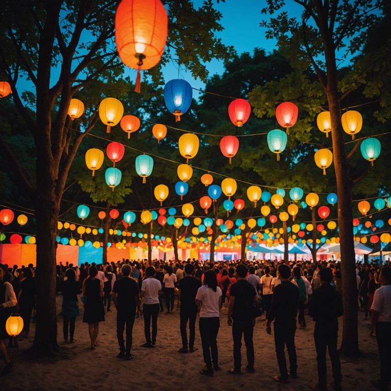 A vibrant instrumental cumbia track that captures the essence of a lively outdoor celebration, featuring energetic rhythms and sparkling melodies that make the night come alive. The song transports listeners to a festive scene where laughter and music fill the air under a starry sky.