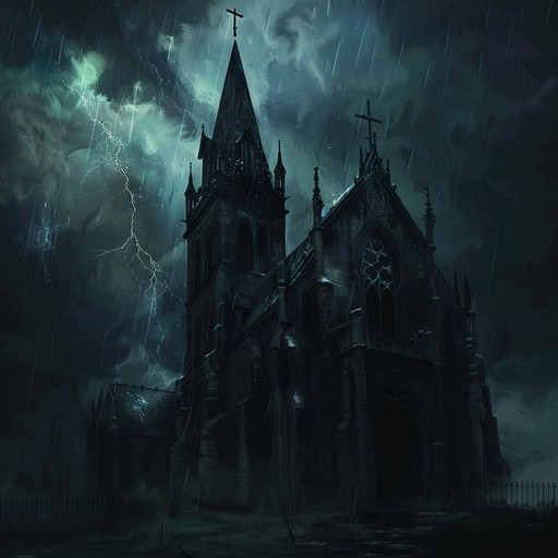 A haunting gospel track blending traditional church organ melodies with eerie atmospheric effects and deep bass lines to create a menacing yet spiritual soundscape