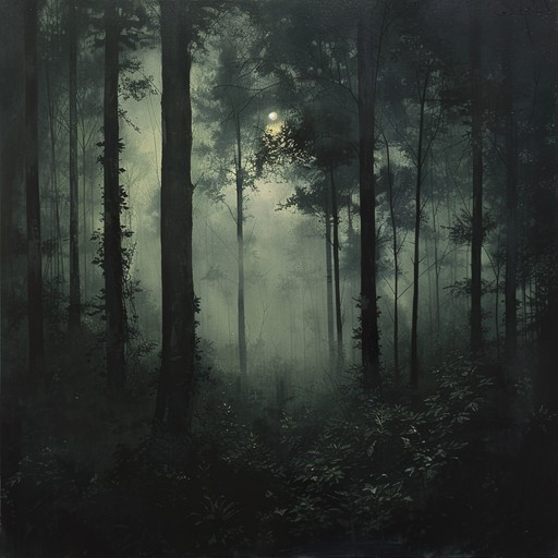 A spine tingling, magical journey through a dense forest filled with unseen spirits and dark enchantments. The ethereal, haunting sounds of a theremin lead the way, creating an atmosphere that is both mesmerizing and unnerving.