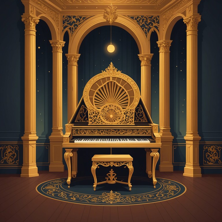 A lush, intricate composition that weaves through the secretive whispers and opulent atmosphere of a historic royal court. This track utilizes classical techniques to evoke a story of clandestine plots and regal whispers echoing through grand halls.