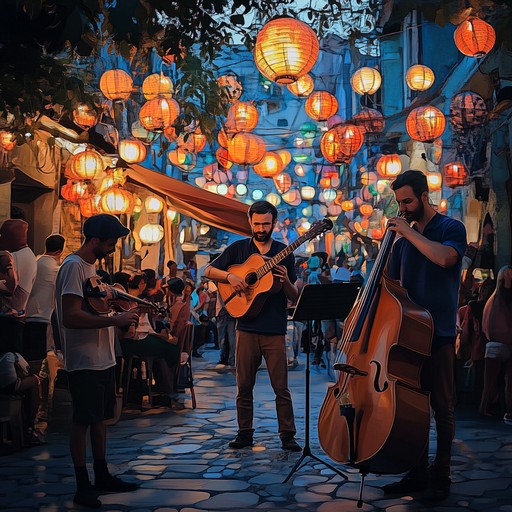 The song features lively klezmer rhythms and melodies, combining traditional jewish musical elements with a modern twist. The clarinet leads the ensemble, weaving through energetic accordion and violin harmonies. The piece evokes a celebration of community and heritage, inspiring listeners to dance and rejoice.