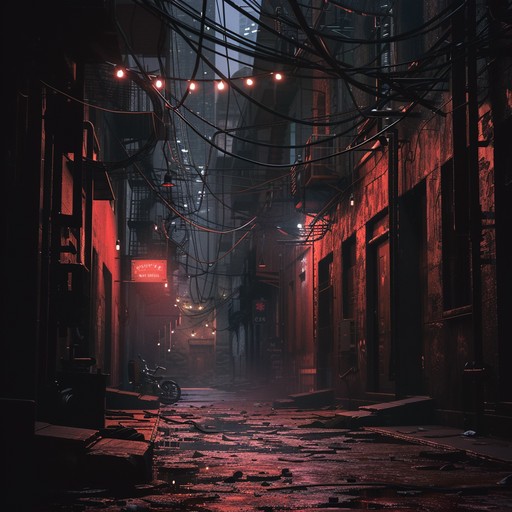 This track captures the essence of a dark, shadowy cityscape with brooding beats and ominous synth patterns, reflecting the peril lurking in deserted urban streets at night.