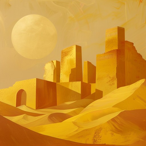 A mesmerizing piece weaving oriental scales with lush orchestral arrangements, evoking the mysterious, timeless beauty of a sun drenched desert landscape. The composition combines haunting string melodies with rhythmic twists and exotic instruments to create an intricate tapestry reflecting the allure of the ancient world.