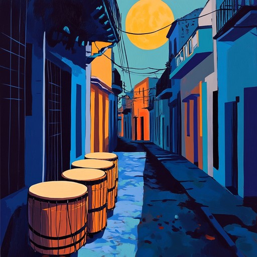 An instrumental track featuring haunting afro cuban rhythms with conga drums, creating an atmosphere filled with tension and mystery, reminiscent of shadowy havana streets after dark.