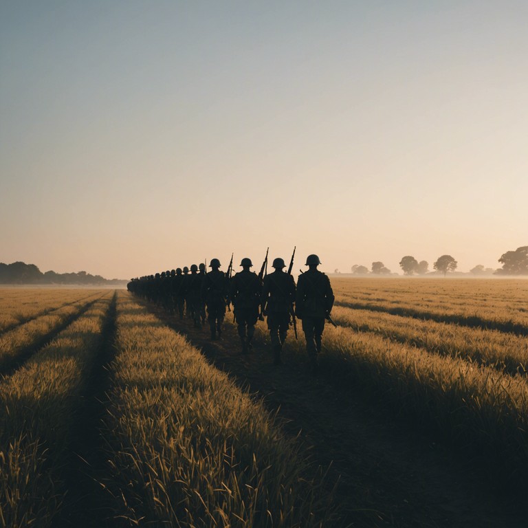 This soundtrack mimics the break of dawn, bringing a fresh, hopeful melody with each step taken by the troops, symbolizing a new beginning and the joy of moving towards better days.