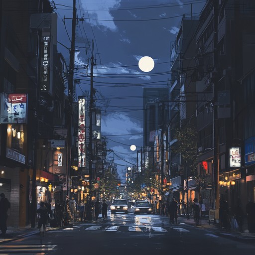 An instrumental track exuding the calm and groove of a city night, featuring smooth jazz guitar riffs, gentle rhythms, and a mellow, nostalgic tone. Ideal for winding down or background music at social events.