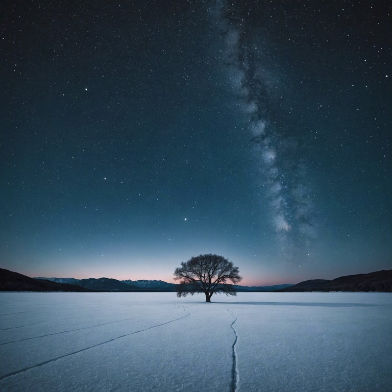 This track melds icy, haunting melodies with a relentless, driving rhythm that induces a hypnotic state, resembling time frozen in a ceaseless dance. The composition utilizes the eerie yet compelling tones of a theremin to create an otherworldly sonic experience.