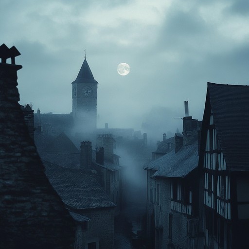 As the night deepens, whispers of the past and unseen presences fill the air. The marimba's resonance blends with atmospheric sounds evoking ghostly apparitions and the cold sweep of the wind, creating a blend of fear and fascination in the heart of the old town.