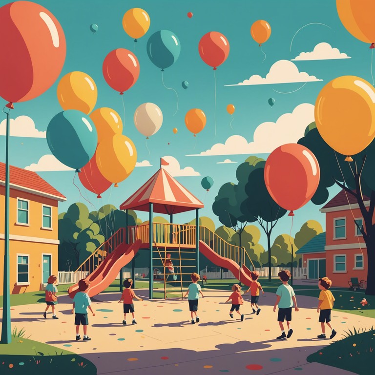 This music piece encapsulates the lively spirit of children playing under the sunshine, radiating infectious joy and warmth. With each note, the music paints a picture of carefree laughter and playful antics on a bustling playground.