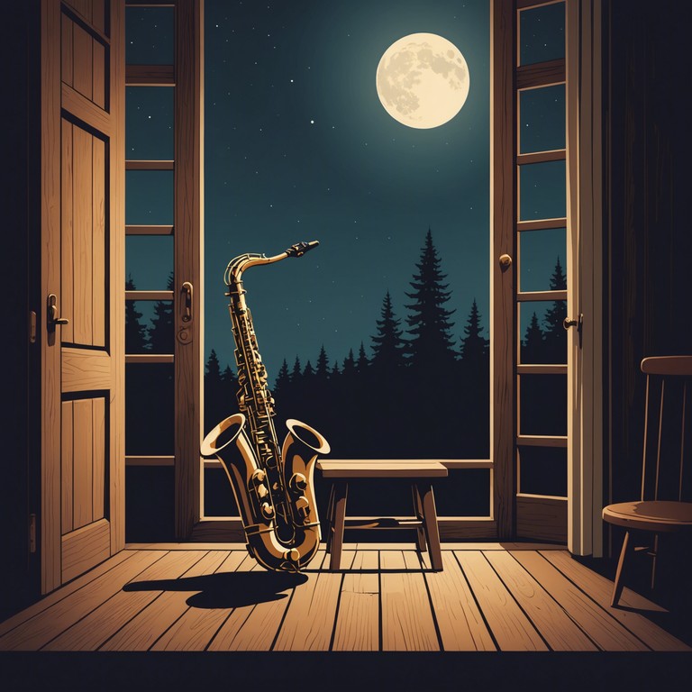 In the calm of the night, a saxophone unravels secrets with its melodious whispers, crafting a serene atmosphere that beckons the soul to wander in its soothing twilight melodies.