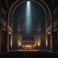 orchestra in a ruined theatre