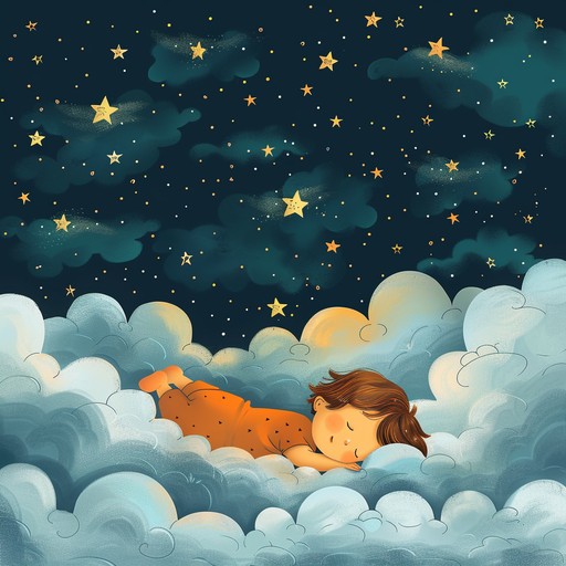 A melodic lullaby that transports listeners to a dreamy world of floating clouds and starry nights. The gentle melodies and soothing harmonies create a sentimental atmosphere perfect for bedtime stories, invoking feelings of warmth and nostalgia. The simplicity of the music, embellished with light and airy instrumentation, calms the mind and comforts the soul, making it ideal for young children preparing for sleep.