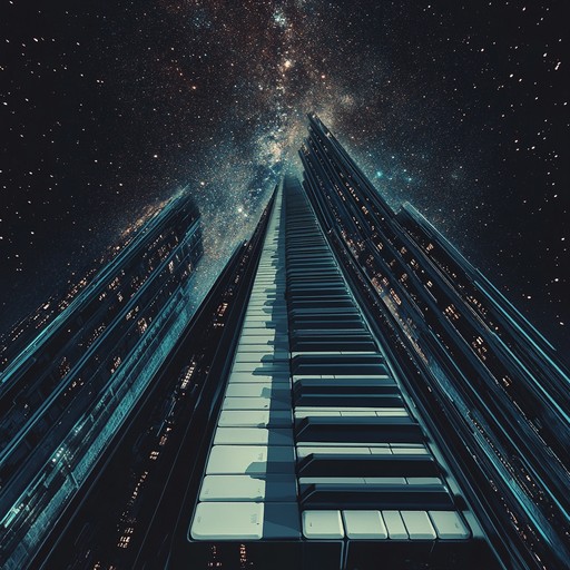 An instrumental muzak piece blending baroque harpsichord with ambient techno beats, creating a soothing yet futuristic atmosphere suitable for modern elevators.