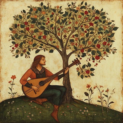 This captivating lute driven compositional invites listeners on a lively romp through a medieval forest, igniting the whimsical charm of troubadour tales with playful melodies and enchanting rhythms.