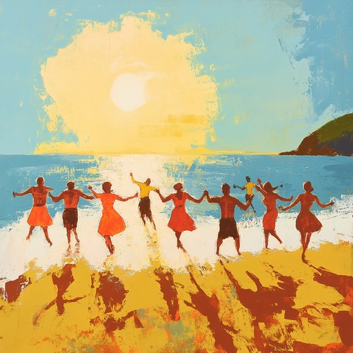 Immerse yourself in the cheerful atmosphere of a tropical island, where lively african caribbean rhythms meet joyful melodies to create an infectious groove. This instrumental will uplift your spirits, making you feel as though you are dancing on sunlit shores surrounded by the laughter and smiles of a carefree crowd.