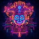 a chaotic instrumental blending aztec rhythms with retro synthwave grooves.