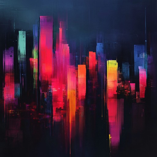 Anxious beats pulse through urban nocturne, invoking shadowy cityscapes under neon lights.