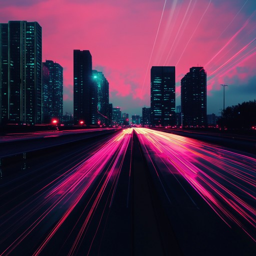 A dynamic track inspired by 1980s synthwave, with pulsating rhythms and bright neon synths that evoke visions of a high speed chase through a neon lit cityscape. The relentless energy and futuristic soundscape will transport listeners to a world of thrilling adventure and exhilarating speed.