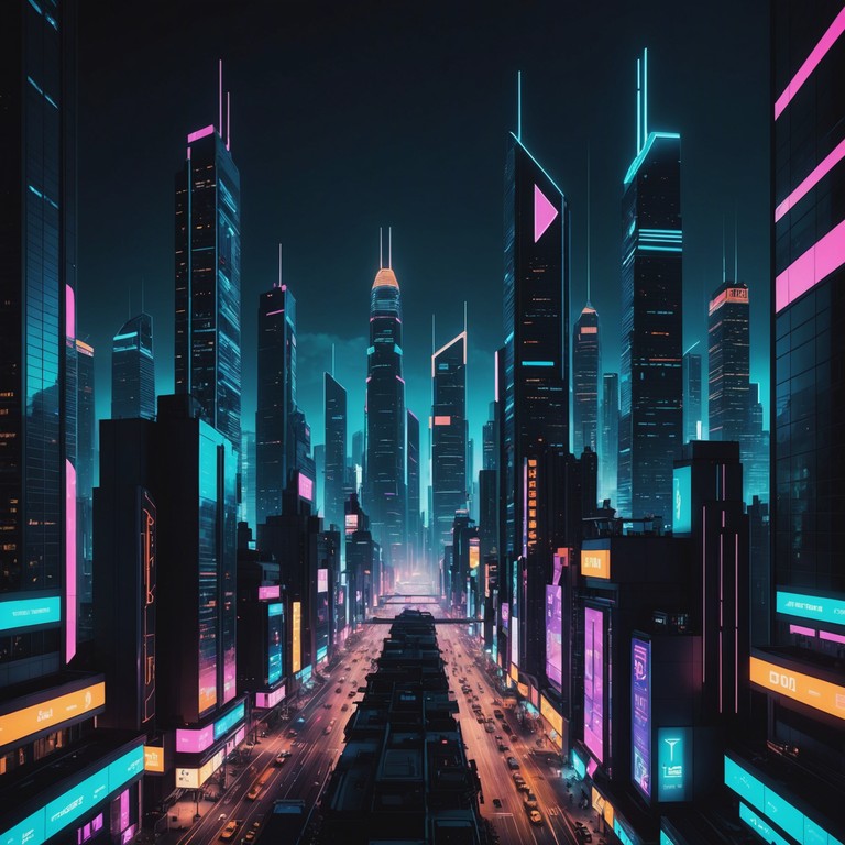 In this track, groovy, funk laced beats intertwine with gritty cyber synths to depict a neon lit cityscape of a futuristic metropolis. The music journeys through smooth rises and edgy drops, capturing the duality of a cyberpunk world where high tech meets the underground hustle. Ideal for portraying bustling city vibes infused with mystery and tech noir aesthetics.