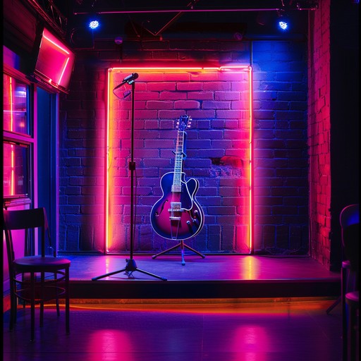 In the heart of the city’s legendary music district, amidst the neon lights, there’s a resurgence of classic groovy blues. A guitar maestro crafts soul stirring melodies, reinvigorating the genre with every note played on his vintage electric guitar.