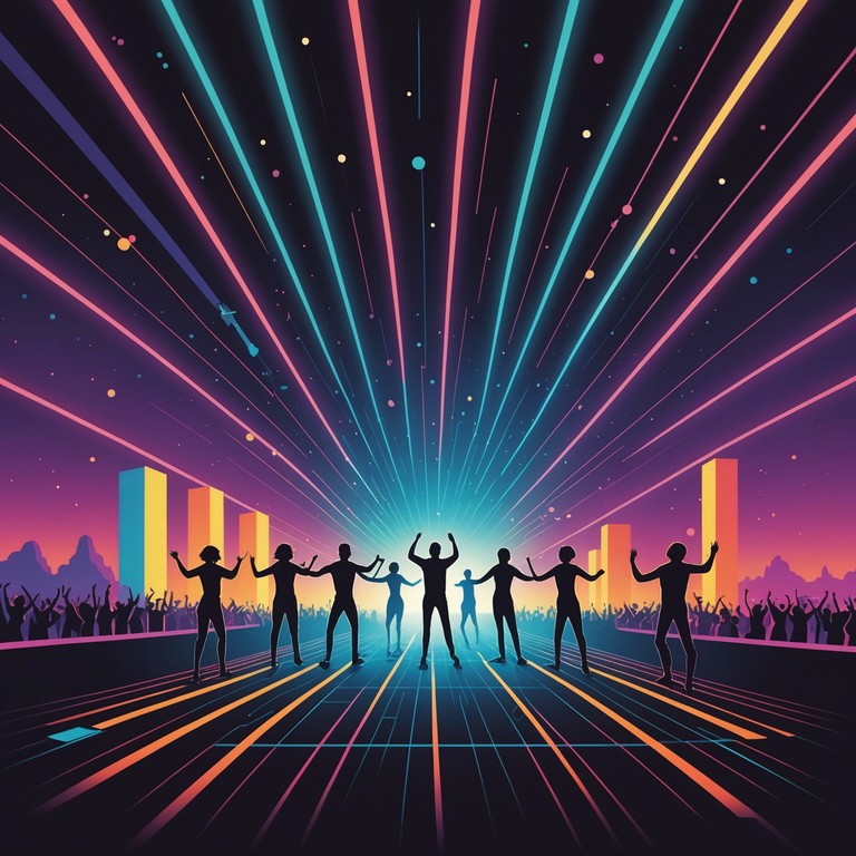 Imagine a musical expression that captures the essence of a perfect festival night, where each beat builds upon the last to create an overwhelming sense of exhilaration and joy. This composition mirrors the human spirit's ability to rise above, symbolized by ecstatic, high energy sounds.