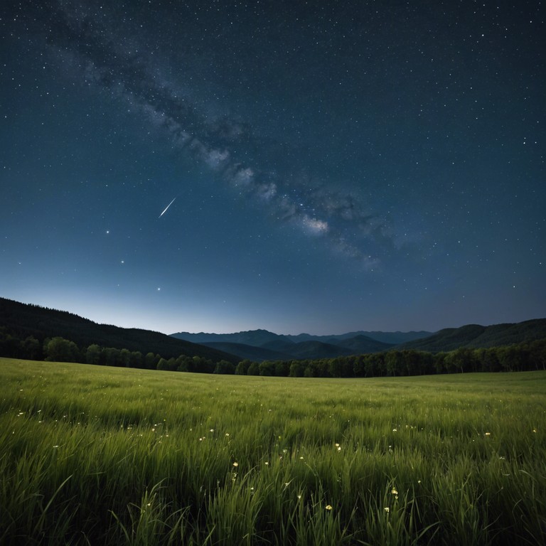 In this tranquil bluegrass composition, the gentle strumming of a banjo evokes the serene feeling of lying in a meadow under a star filled sky, with a light breeze carrying the scents of early summer. An ideal soundtrack for relaxation and peaceful contemplation.