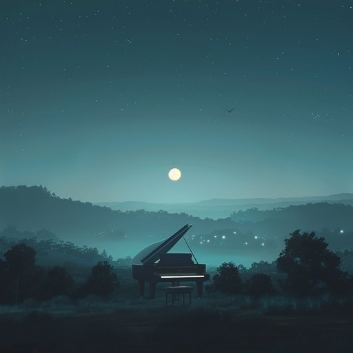 Immerse in a tranquil scene with gentle, flowing melodies that capture the serene beauty of a moonlit night, opening hearts to feelings of deep love and peaceful contemplation